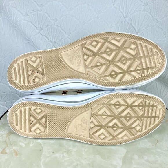 Converse High Top Sneakers Womens Size 7 Beige Suede Snakeprint Streetwear Shoes - Picture 11 of 12